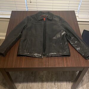 Izod Men's Black Leather Jacket
